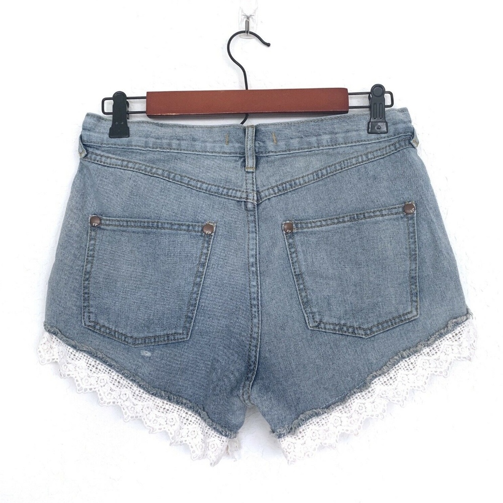Free People Lacey Crochet Denim Shorts - Picture 6 of 8
